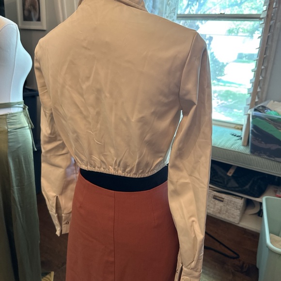 Bershka Cream Button-Front Fitted Leather Shirt - Picture 3 of 4